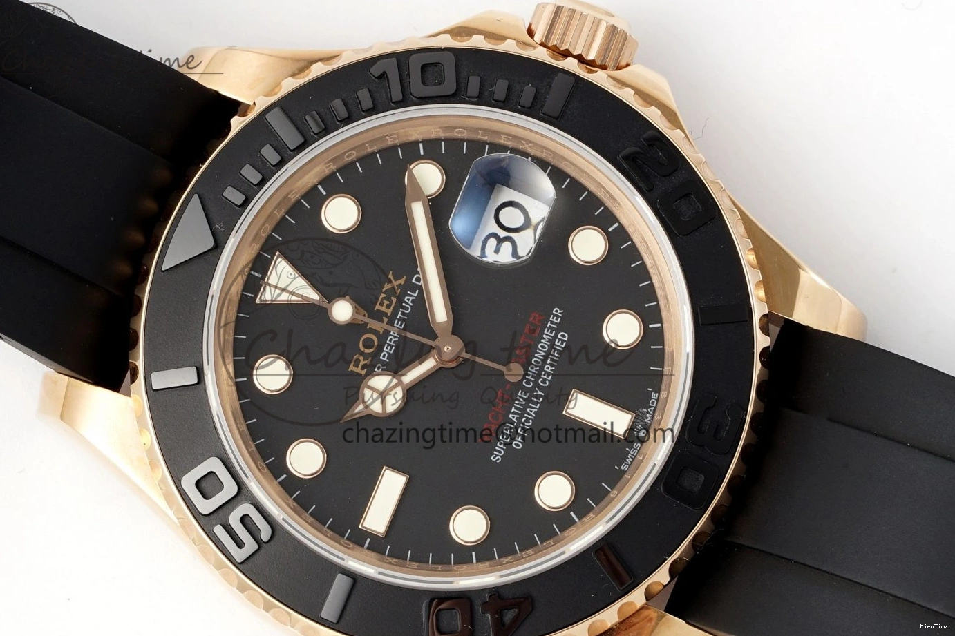 MiroTime 0213 RelaxedFit Yacht-Master 126655 RG APSF Best Edition Black Dial on Black Rubber Strap A 1949